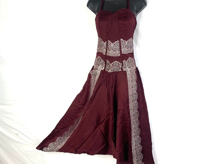 Vivienne Jumpsuit - Harem Style. In a heavier, quality Silk Brocade. One size. Womens Corset Dungarees