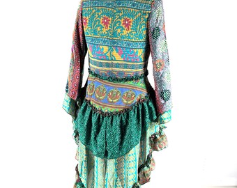 L Seraphina Corset Dress, Silk, Long Sleeves.  (SKU:1007-7167)