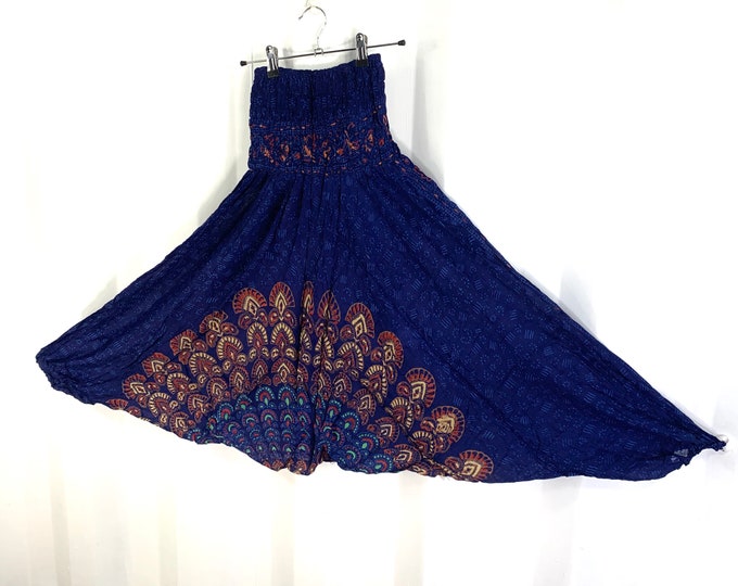 Rayon Harem Pants. Afghani Ali Baba, Aladdin, Unisex, Afghan, Yoga Trousers Blue