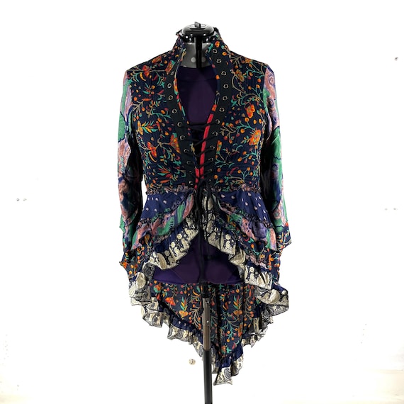 UK-5XL Seraphina Corset Dress - Silk - Long Sleeves (SKU:1012-9279)