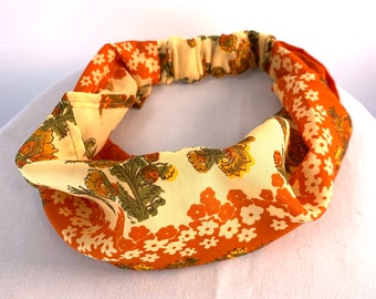 Silk Face Mask Headband - dust-mask, neck-scarf, bandana, scrunchy.  Option to add buttons, FIT Head circumference 19” to 23”