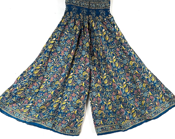 Eloise Culottes in Summer Silk, One size trousers with Elasticated Waist. (Wide Leg Palazzo Pants)  SKU:830-8697