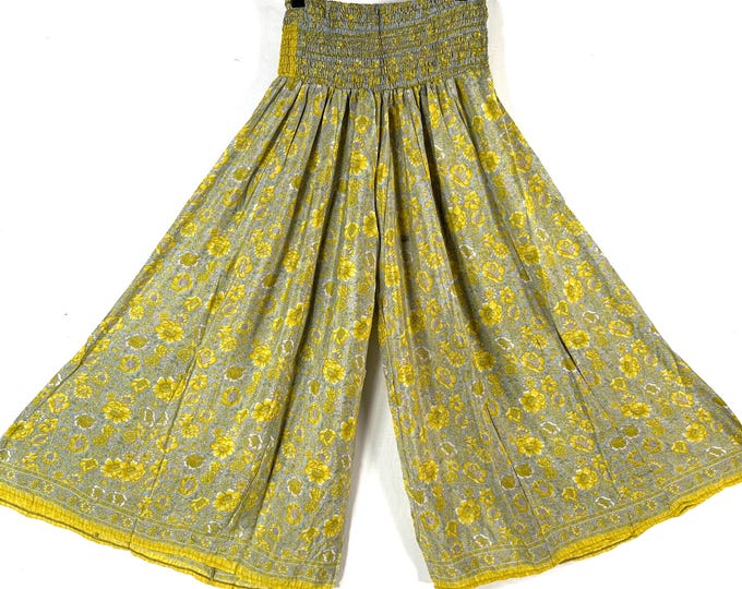 Corlissa Plus Plus Size Culottes in Summer Silk with 2XL Elasticated Waist, Great for a fuller figure. (Wide Leg Palazzo Pants) SKU:837-8670