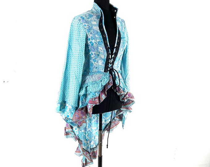 M. Seraphina Corset Dress, Silk, Long Sleeves, Handmade. SKU:1006-9315