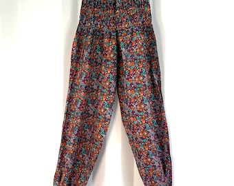 Tania Cotton Pantaloon Harem. One size Adult. Yoga Pants, Gypsy Pants, High Crotch festival pants