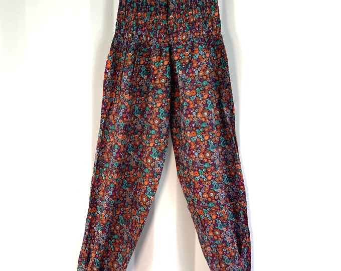 Tania Cotton Pantaloon Harem. One size Adult. Yoga Pants, Gypsy Pants, High Crotch festival pants