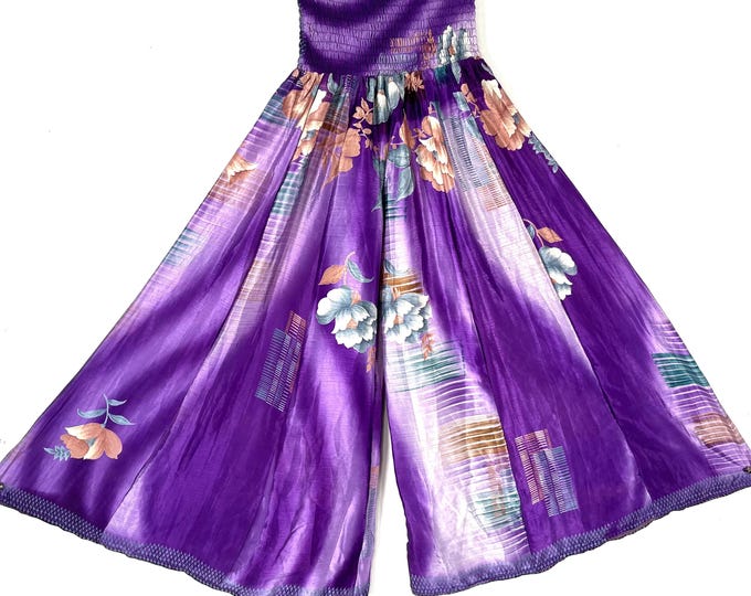 Eloise Culottes in Summer Silk, One size trousers with Elasticated Waist. (Wide Leg Palazzo Pants)  SKU:830-8261