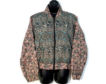 S/M Jude Silk Bomber Jacket, Fleece lining. One size UK size 8 to 12