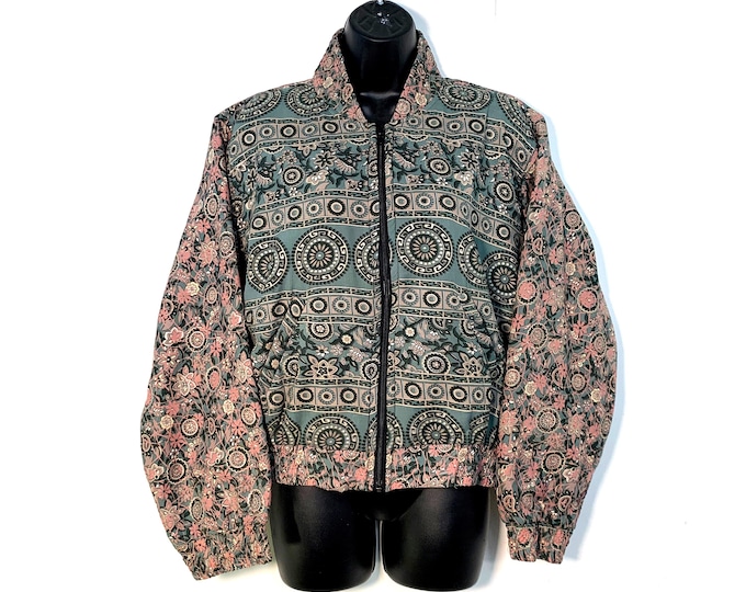 S/M Jude Silk Bomber Jacket, Fleece lining. One size UK size 8 to 12