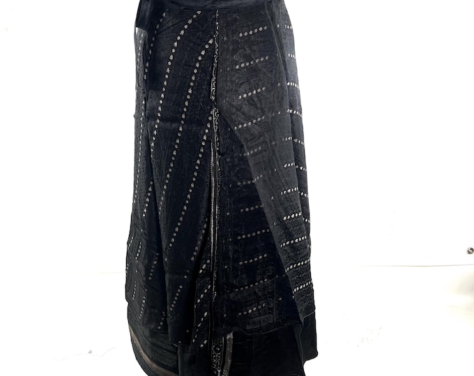 Pemberin Maxi Wrap Skirt - Silk Brocade - Two Layer - A-Line - One Size SKU:2035-10468