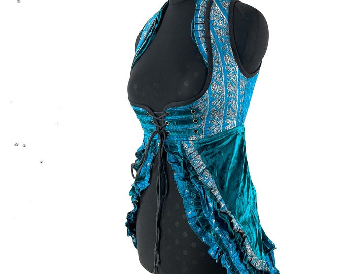 L. Celeste Velvet Underbust Corset Dress with adjustable skirt SKU:2123-9508