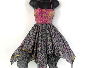 Isla Teenager Silk Fairy Dress; Length 28" (71cm) One size (Boho Short Girl Summer Festival Dress) SKU:901-4810