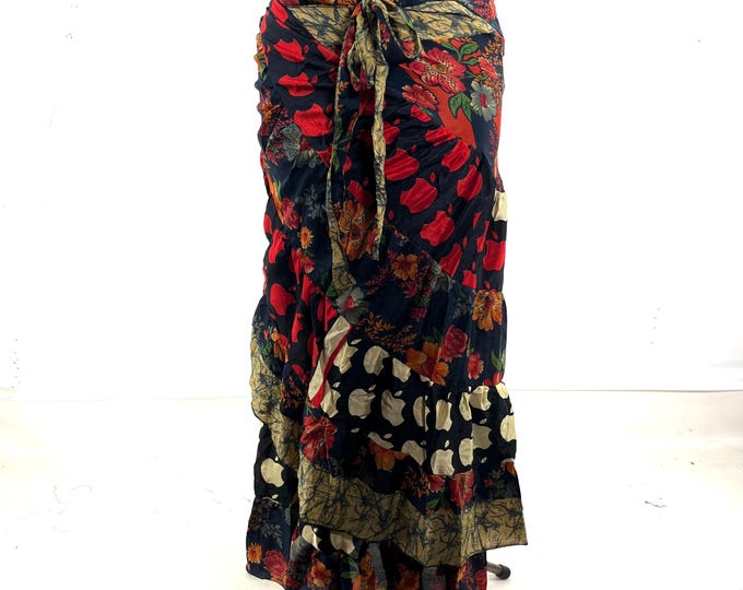 Kezia Gypsy Silk Wrap Skirt OneSize Plus - Can be worn as a dress  (SKU:931-10433)