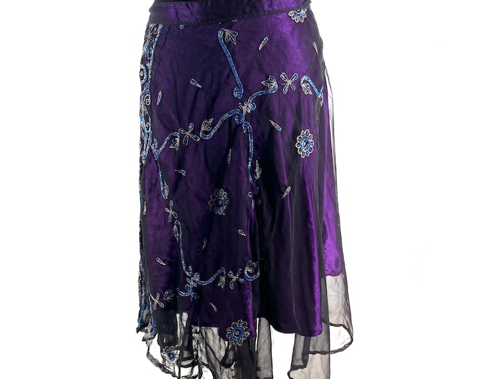 Aari Tari Midi Wrap Skirt - 2 layer (SKU:2011-9871)