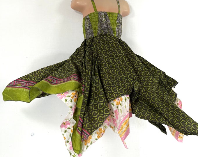 Girls Fairy Dress 2-6 years old; Silk Flower Girl Dress, Princess Dress, Boho Sundress, Hippie Style SKU:900-7527