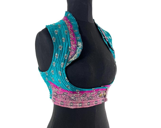 M. Underbust Corset Bustier Silk Brocade Top  SKU:442-9358