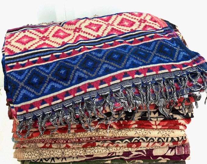 Warm Mountain Rose Blanket 4 Life, parties festivals & snuggling. A lovely soft touch, very warm and durable Boho Shawl Blanket Scarf Throw.