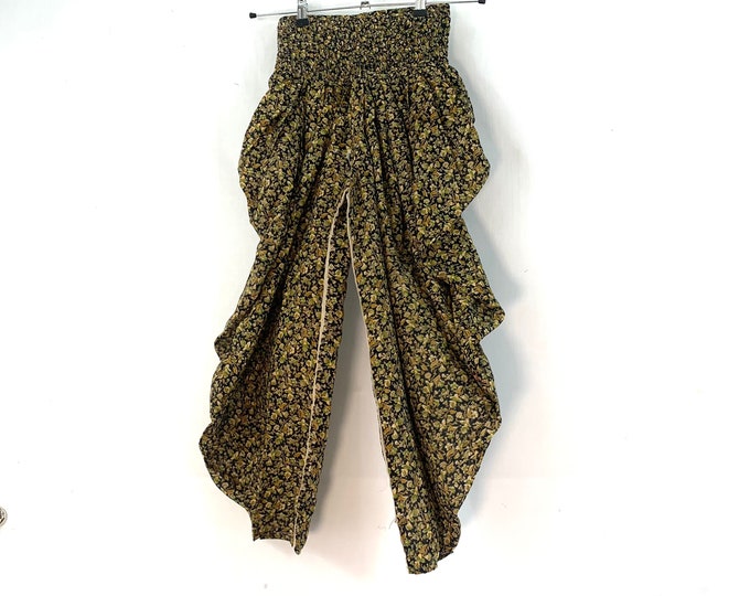 Caroline Waterfall Silk Harem Pants; One size, Elasticated waist Comfy yoga Eco Trousers