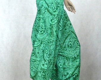 Harem Pants, Cotton. Drop Crotch Afghani Pants, Ali Baba, Aladdin, Unisex, Afghan, Yoga Trousers Green Print