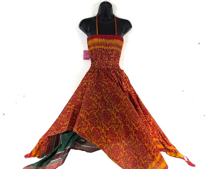 Tatiana Fairy Dress 41" (104cm) Long, One Size; Silk Maxi Summer Dress, Tall Girl Sundress, SKU: 902-9230