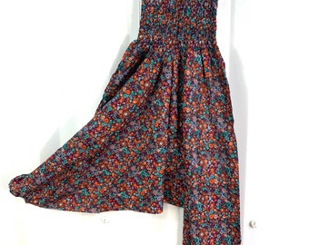 Harem Pants, Cotton. Drop Crotch Afghani Pants, Ali Baba, Aladdin, Unisex, Afghan, Yoga Trousers Floral