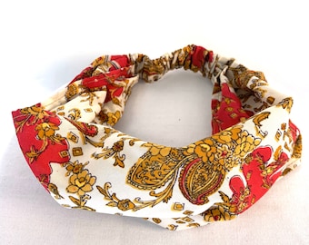 Silk Face Mask Headband - dust-mask, neck-scarf, bandana, scrunchy.  Option to add buttons, FIT Head circumference 19” to 23”