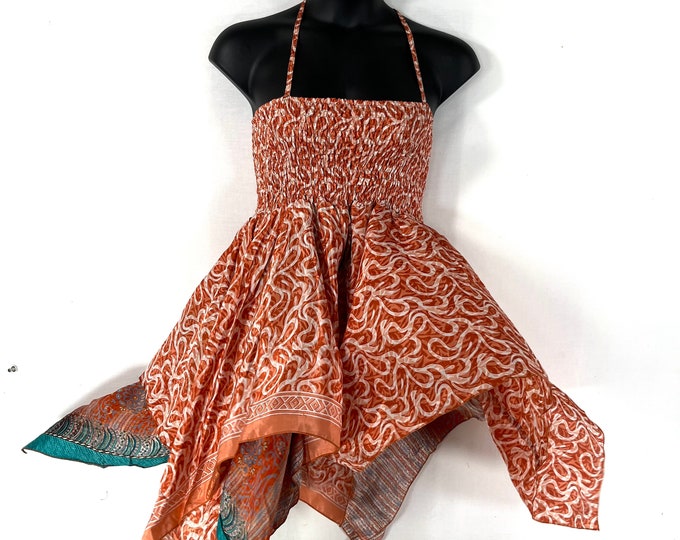 Gina Plus size, Fairy Dress 38" Long  in Summer Silk (An ideal Maternity, Tall Girl Dress) SKU:906-7841