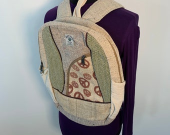 Hemp Backpack, Rucksack, laptop bag, pure Nepal natural eco friendly hemp yarn.