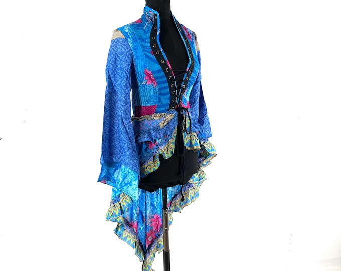 S. Seraphina Corset Dress, Silk, Long Sleeves, Handmade. SKU:1005-9329