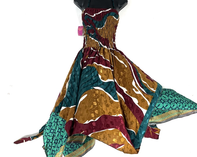 Aurora Long Summer Silk Fairy Dress, Maxi Tall Girl Sundress 47" (One Size  SKU:902-10574)