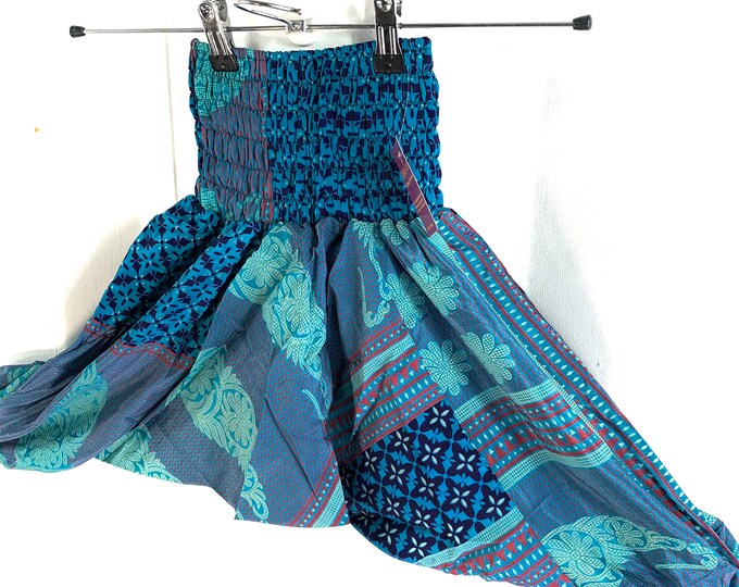 Child Size 3 Silk Harem Pants, Children's Afghans, drop-crotch, Ali Baba, yoga, unisex kids trousers.