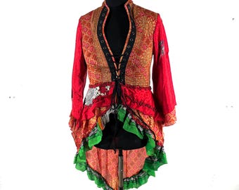 3XL. Seraphina Corset Dress, Silk, Long Sleeves, Handmade.  SKU:1010-9293