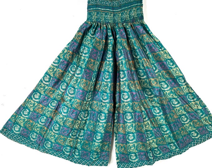 Corlissa Plus Plus Size Culottes in Summer Silk with 2XL Elasticated Waist, Great for a fuller figure. (Wide Leg Palazzo Pants) SKU:837-8629