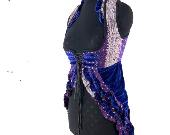 L. Celeste Velvet Underbust Corset Dress with adjustable skirt SKU:2123-9507