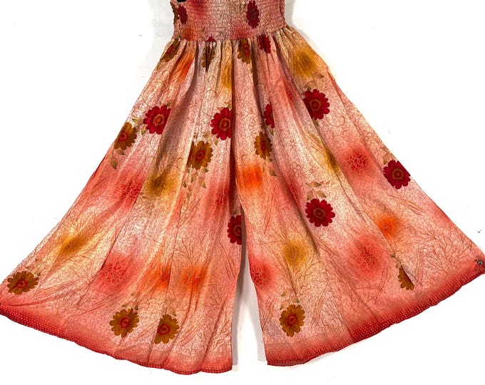 Delilah Plus Size Culottes in Summer Silk with XL Elasticated Waist, great for a fuller figure. (Wide Leg Palazzo Pants) SKU:838-8748