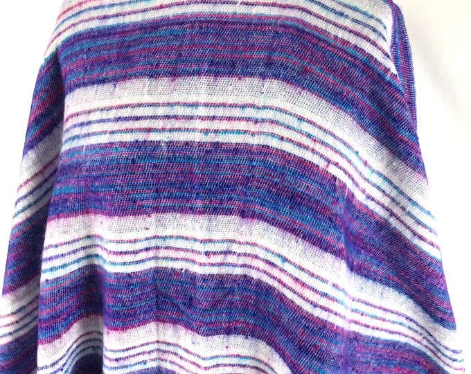 Warm Soft Cosy Poncho. Reversible, One size. Traditional Handmade Blanket style.