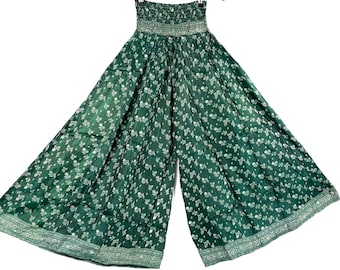 Felicity Culottes aus Seidenbrokat. Hose in Einheitsgröße mit elastischem Bund, Palazzo-Hose mit weitem Bein, Artikelnummer: 810-7732