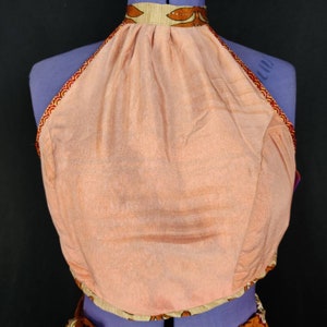 UK-S/M Halter Crop Top, in Light Silk, Reversible Rave/Festival Top SKU:439-S/M image 7