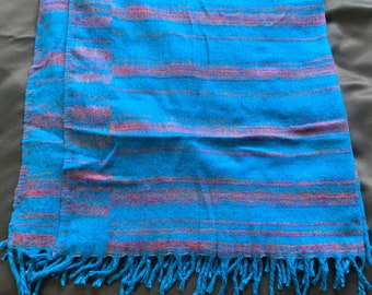 Warm Blue Cosy Blanket 4 parties festivals & snuggling. A lovely soft touch, very warm, nice and lightweight Shawl Blanket Scarf Throw. OS