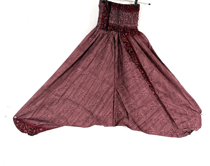 Harem pants One size in Silk. (Drop Crotch Afghani Pants, Ali Baba, Aladdin, Unisex) SKU:880-9244