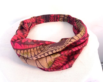 Pink Cotton Washable Headband Face Mask. dust mask, bandana, scrunchies FIT Head circumference 19” to 23”