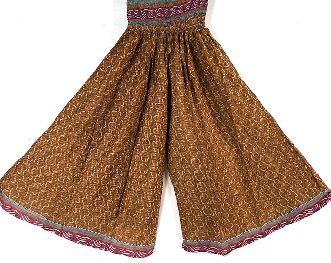 Eloise Culottes in Summer Silk, One size trousers with Elasticated Waist. (Wide Leg Palazzo Pants)  SKU:830-8696