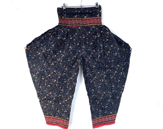 Festival Pants Silk S/M; Palazzo Pants Zip Pocket Trousers, Gypsy Pants High Crotch Harem Pants SKU:800-