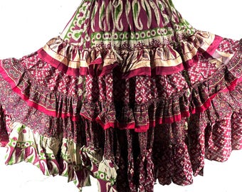 XL Jazmyn 25 Yard Skirt - Gypsy Light Summer Silk - Boho - SKU:737-9118