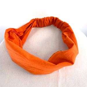 Orange Cotton Washable Headband Face Mask. dust mask, bandana, scrunchies FIT Head circumference 19” to 23”