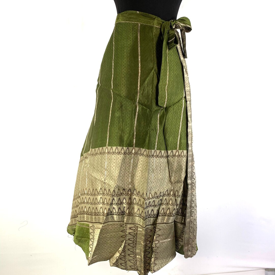 Pahala Maxi Wrap Skirt. Upcycled Heavy Silk Brocade Sari. One Layer A ...