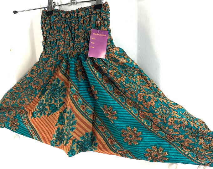 Child Size 4, Silk Harem Pants, Children's Afghans, drop-crotch, Ali Baba, yoga, unisex kids trousers.