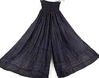 Jupe-culotte Felicity en brocart de soie Pantalon taille unique avec taille élastiquée Pantalon Palazzo large SKU : 810-7734