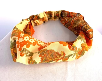 Silk Headband, neck-scarf, bandana, scrunchy.  Face Mask Option to add buttons, FIT Head circumference 19” to 23”
