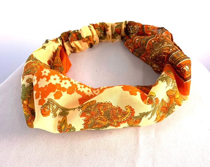 Silk Headband, neck-scarf, bandana, scrunchy.  Face Mask Option to add buttons, FIT Head circumference 19” to 23”
